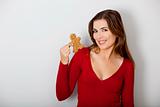 Woman with a Gingerbread cookie