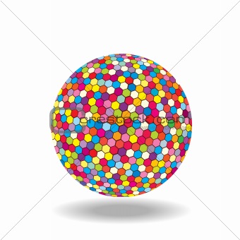 Colored ball isolated over white background