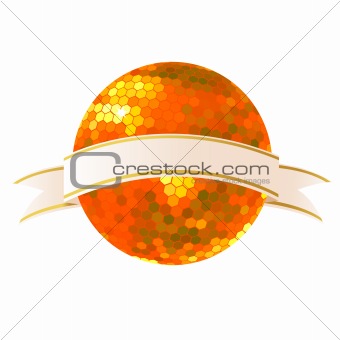 Discoball with banner for your text