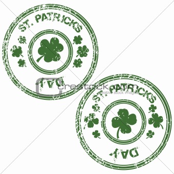 Green grunge stamps for St. Patrick's Day