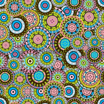 Seamless pattern with colored oriental ornaments