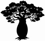 African tree silhouette
