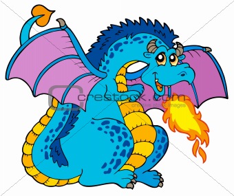 Big blue fire dragon