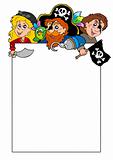 Blank frame with cartoon pirates