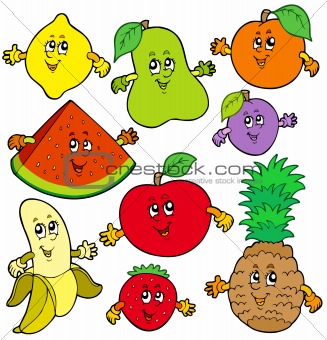 Various cartoon fruits