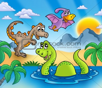 Landscape with dinosaurs 1