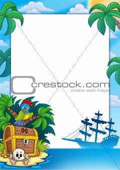 Pirate frame with treasure island