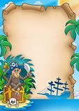 Pirate parchment with monkey