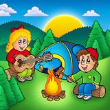 Two camping kids