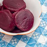 Close Up of Bowl of Canned Beets