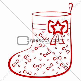 Stocking with bows, pictogram