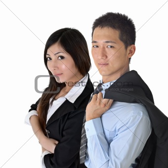 Asian business man and woman