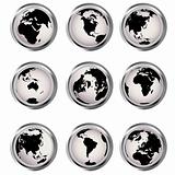 Web buttons with Earth globes