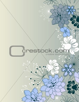 Stylish floral grey background
