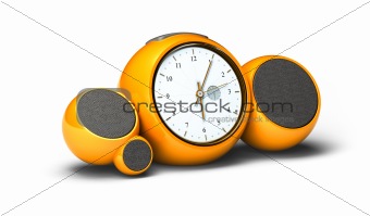 orange vintage alarm clock