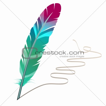 Many-coloured feather