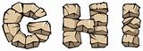 Stone alphabet: GHI