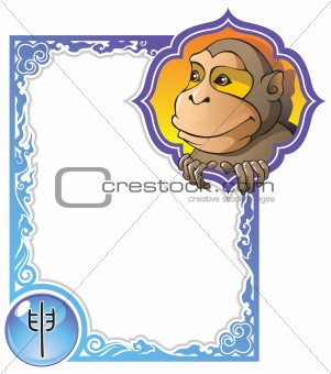 Chinese horoscope frame series: Monkey