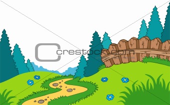 Cartoon country landscape