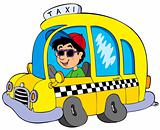 Cartoon taxi driver