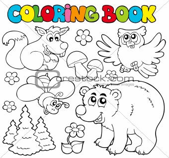 Coloring book with forest animals 1