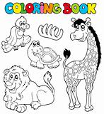Coloring book with tropic animals 2