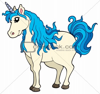 blue horse cartoon