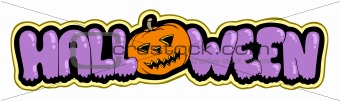 Halloween sign with pumpkin