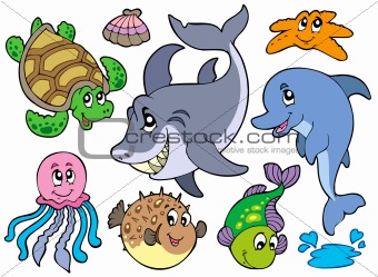Happy sea animals collection