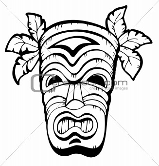 Wooden Hawaiian mask