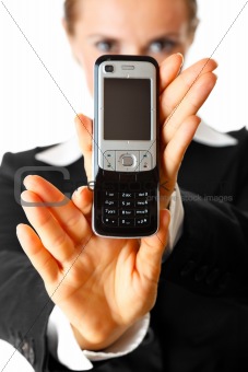 Mobile phone in  woman hand. Mobile communication.
