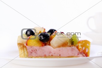 dessert fruitcake cake with blueberry