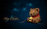 Teddy Bear with Golden Bell | Vector Flares and Lights