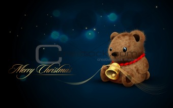 Teddy Bear with Golden Bell | Vector Flares and Lights