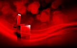 Deep Red Christmas Greeting with Open Box 