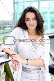 beautiful and attractive woman in the park