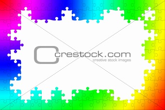 Multicolored puzzle frame