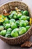 Basket of brussels sprouts