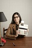 accountant secretary retro woman vintage office