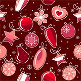 Seamless pattern with christmas decoration