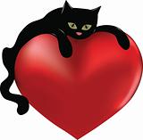 Black cat and heart