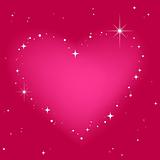 Star heart in pink sky