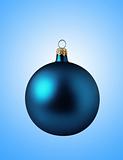 Blue christmas ball on blue background 