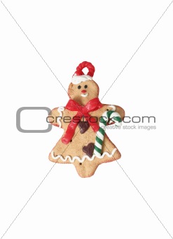 Homemade Gingerbread christmas cookies isolated on white backgro