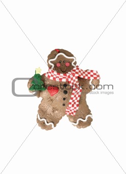 Homemade Gingerbread christmas cookies isolated on white backgro