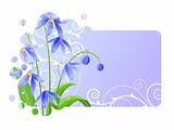 Light blue frame with spring flower