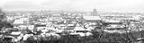 Panorama Vilnius old city in december morning