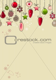 Christmas background with contour balls