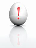 Isolated white egg with drawn bang character