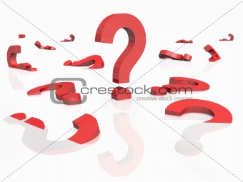 3D rendered question marks 